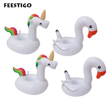 FEESTOGP 4 Pack Inflatable Unicorn Cup Float Swan Drink Holder For Pool Party Luaru Bachelorette Hen Party Decorations Home 2024 - buy cheap