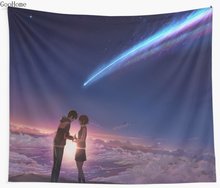 Kimi no na wa Your name Anime Wall Tapestry Cover Beach Towel Throw Blanket Picnic Yoga Mat Home Decoration 2024 - buy cheap