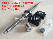 1 pc SFU2505-400mm ballscrew com porca bola + BK20/Suporte + 17 BF20 * 14mm acoplamento, de acordo com BK20/BF20 fim Peças usinadas CNC 2024 - compre barato