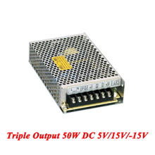 T-50C Triple output DC power supply 50W 5V 15V -15V,smps power supply for led driver,AC110V/220V Transformer to DC 5V 15V -15V 2024 - buy cheap