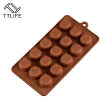 TTLIFE 15-hole Silicone Chocolate Mold Ice Cube Tray Fondnat Cookie Baking Pan Sugarcraft Jelly Pudding Baking Dish DIY Bakeware 2024 - buy cheap