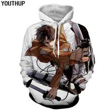 Youthup 2020 novo homem 3d hoodies moda titã completo impresso com capuz pullovers masculino legal anime 3d moletons 2024 - compre barato