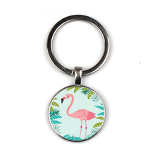 Hot Sell Simple Pink Cute Keychain Nordic Style Palm Leaf Flamingo Key Chain Small Gift Car Bag Charm Keyring Accessories 2024 - buy cheap