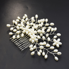 Wedding Hair Accessories Hair Combs Pearl Bridal Hairpin Tiaras Crystal Women Headpiece Floral Color Hair Comb Head Jewelry 2024 - buy cheap