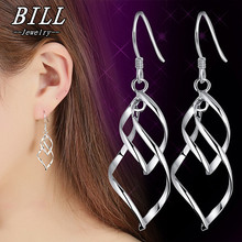 Big Dangle Earrings For Women Long Drop Brincos Bijoux boucle d'oreille Twist Fashion Jewelry Earring Hollow Leaf Rhombus 2024 - buy cheap
