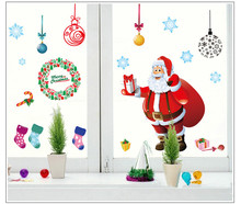 Christmas Santa Claus Wall Sticker Festival Wall Decor Poster Gift Socks Art DIY Home Decoration Xmas New Year Wall Paper 2024 - buy cheap