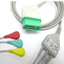 Cable de plomo para pacientes NIHON KOHDEN BSM-2300, Cable ECG rectangular de 12 Pines, ECG, 3 cables de plomo, extremo a presión de TPU 2024 - compra barato