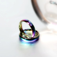 Классическое Радужное разноцветное кольцо для мужчин и женщин MANGOPIE 4 мм из титановой стали 2024 - купить недорого