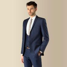 Terno de noivado azul marinho + calças + gravata + camiseta b430, de casamento jantar padrinho 2024 - compre barato