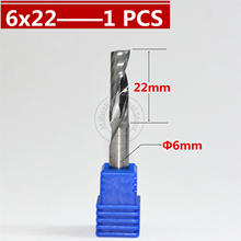 6mm*22mm,1pcs,Freeshipping,CNC wood tools,carbide End Mill,woodworking insert router bit,Tungsten milling cutter,MDF,PVC,Acrylic 2024 - buy cheap