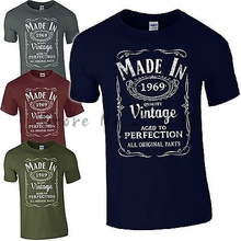 new men t shirt Made in 1969 T-Shirt Born 48th Year Birthday Age Present Vintage Funny Mens Gift men's top tees father gift 2024 - buy cheap