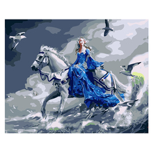 Figura de cavalo branco e bonito, pintura digital diy por números, arte moderna para parede, pintura em tela, presente exclusivo, decoração para casa de 40x50cm 2024 - compre barato