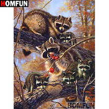 HOMFUN Full Square/Round Drill 5D DIY Diamond Painting "Animal civet" Embroidery Cross Stitch 5D Home Decor Gift A18086 2024 - buy cheap