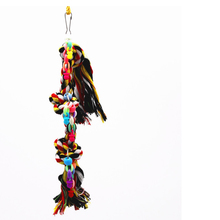 Corda de algodão colorida para papagaio e pássaro, brinquedos de mastigar para balançar, nó de escalada, decoração de mastigar, gaiola de pássaros, acessórios, 1 peça 2024 - compre barato