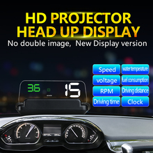 KUNFINE Car HUB OBD Car Speed Projector Hud Head Up Display Digital Speedometer OBD2 Diagnostic Tool 3 Color Universal C500 2024 - buy cheap