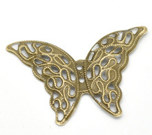 Doreen Box Lovely 50 Bronze Tone Butterfly Wraps Connectors 4.1x2.9cm (B15820) 2024 - buy cheap