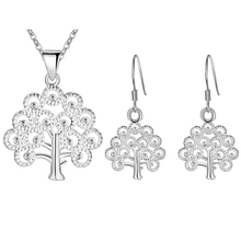 Lucky Jewelry Set Vashiria Fashion New Arrival  Silver Plated Wishing Tree Necklace&Earring Set Loving Gift For Women PT587 2024 - buy cheap