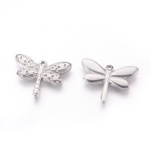 20pcs 304 Stainless Steel Dragonfly Necklace Pendants for jewelry DIY making 19x25x4mm, Hole: 1.6mm F80 2024 - buy cheap