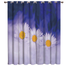 Purple Daisy Room Curtains Large Window Living Room Decor Bedroom Kitchen Outdoor Decor Curtain Panels With Grommets Curtains 2024 - compre barato