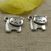 195 pieces tibetan silver cat charms 17x15mm #4235 2024 - buy cheap