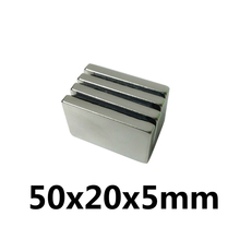 1PC 50 x 20 x 5 mm Square Block Long Bar Super Strong Magnet Rare Earth Neodymium Permanent Magnets N35 Powerful 2024 - buy cheap