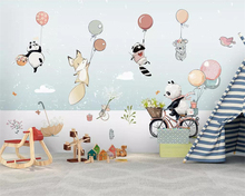 Beibehang personalizado papel de parede 3d mural bonito dos desenhos animados animais balão ar quente crianças quarto fundo da pintura decoração 2024 - compre barato