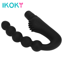 IKOKY Clitoris Stimulator G-spot Anal Bead Silicone Sex Toys for Men Women Anal Vibrator Butt Plug Prostate Massager Erotic 2024 - buy cheap