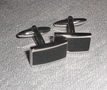 Free shipping  Rectangle black enamel cufflinks male shirt sleeve button 2024 - buy cheap