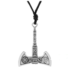 Slavic Talisman Anqitue Silver Plated Kolovrat Amulet Vintage Knot Viking Axe Pendant Norse Wax Necklace 2024 - buy cheap