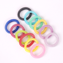 Faixa de cabelo elástica em espiral 5 peças, para cabelo 5.5cm, forma de goma, cores duplas, fio de telefone 2024 - compre barato