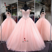 Vestido de 15 Anos Sweet 16 Dresses Pink Quinceanera Dresses 2019 Ball Gown Luxury Prom Party Pageant Dress Floor Length Crystal 2024 - buy cheap