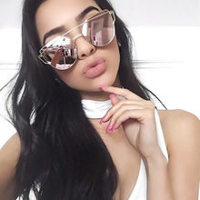 VCKA Cat Eye Sunglasses Women Brand Vintage Fashion Rose Gold Mirror Sun Glasses Unique Flat Ladies Sunglasses Oculos UV400 2024 - buy cheap