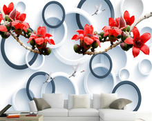 Papel tapiz personalizado beibehang, Papel tapiz para decoración del hogar, mural circular de flores para sala de estar mural de fondo de TV para dormitorio Papel tapiz 3d 2024 - compra barato