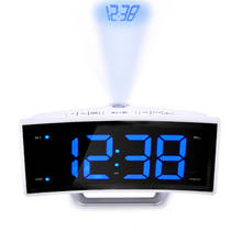 Electronic Alarm Clock Projector Watch Mirror Clock Smart Luminova Table for Office Bedroom Modern Led Digital Clock FM Radio 2024 - buy cheap