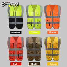 SFvest  High visibility Construction work uniforms safety reflective vest safety vest company  logo printing free shipping 2024 - buy cheap