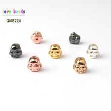 Espaciador de Cabeza de Buda hematita de Color plata tibetana Natural, 10 Uds., dijes de perlas sueltas para fabricación de joyería, pulsera artesanal de 8x8x7mm 2024 - compra barato