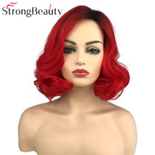 StrongBeauty короткие красные парики тела волнистый синтетический парик женщин леди Жаростойкие волосы 2024 - купить недорого
