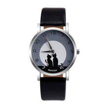 Cute Cat Printed Women Watches Faux Leather Analog Quartz Wrist Watch Clock Ladies Girl Casual Sport Watches reloj mujer 2019 2024 - buy cheap