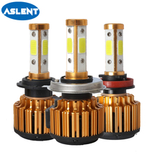 Aslent Car Headlight Mini H7 LED H4 LED Bulb With COB Chip 100W 10000LM 6500K Fog Light 12V/24V Auto H8 H11 9004 9005 9006 Lamps 2024 - купить недорого