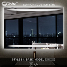 Умное зеркало Gisha со светодиодной подсветкой, настенное зеркало для ванной комнаты, зеркало для ванной комнаты, унитаза, противотуманное зеркало, Bluetooth-совместимый динамик G8035 2024 - купить недорого
