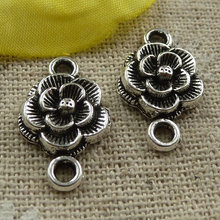 270 peças de prata tibetano flor conectores 20x12mm #3925 2024 - compre barato