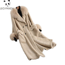 100% Wool Coat Superior quality Fox Fur Collar Wool Jacket Autumn Winter Coat Women Clothes 2019 Korean Vintage  Real Fur Coat 2024 - buy cheap