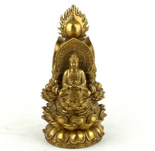 Open Light pure copper three face Buddha statue the three saints of the west Sambo Buddha figue buddhist 2024 - buy cheap