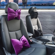 Car Interior Accessories Short Plush Car Headrest Neck Pillow White Auto Waist Support Seat Lumbar Girls Women Car Accessories 2024 - buy cheap