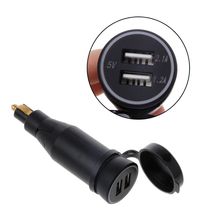 DIN3.1A Motorcycle Waterproof Power Adapter Dual USB Charger With Cigarette Lighter For BMW Hella DIN Motor 2024 - buy cheap