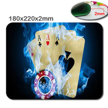 Mousepad antiderrapante de pôquer, venda quente de mouse profissional com tamanho de impressão rápida de 220*180*2mm 2016, mousepad slim da moda 2024 - compre barato