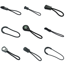 5 unids/pack tiradores de cremallera de cordón, correa de lazo negro para accesorios de ropa 2024 - compra barato