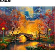 Full Square/Round Drill 3D DIY Diamond Painting"bridge,city,autumn,New York"3D Diamond Embroidery Cross Stitch Mosaic painting 2024 - buy cheap