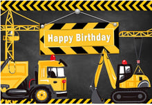 7x5ft feliz aniversário construção banner tijolos construtor dumps caminhões personalizado foto estúdio fundo vinil 220cm x 150cm 2024 - compre barato