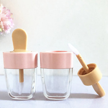 Tubos de brillo de labios rosa en forma de helado, botellas recargables de viaje, Mini Labial, glaseado Labial, labios dulces, tubo Labial, 30/50/80 Uds., 7ml 2024 - compra barato